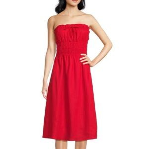 Saks Fifth Avenue BLACK Strapless Smocked Dress